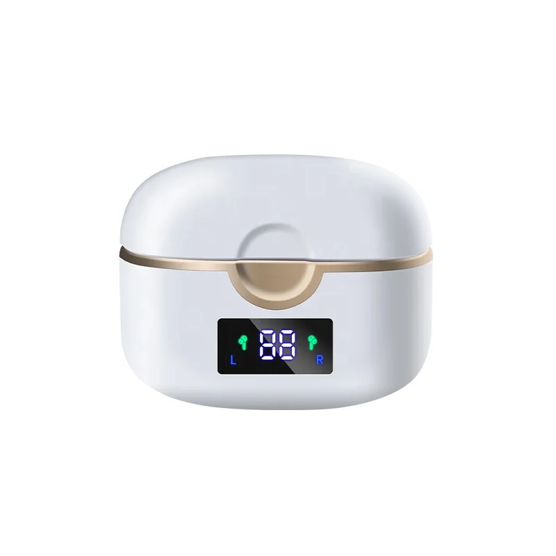 

T22 Noise Reduction 9D TWS 5.1 Earphone Touch Control Wireless Earphones Stereo Bass Headphone LED Digital Display Earbuds, Black