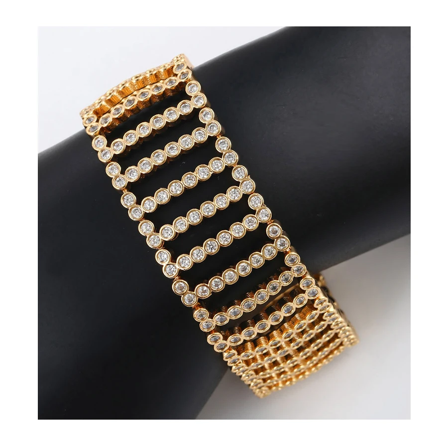 

74659 Xuping free shipping cobered multi stones 18k gold plated color jewelry women bracelet