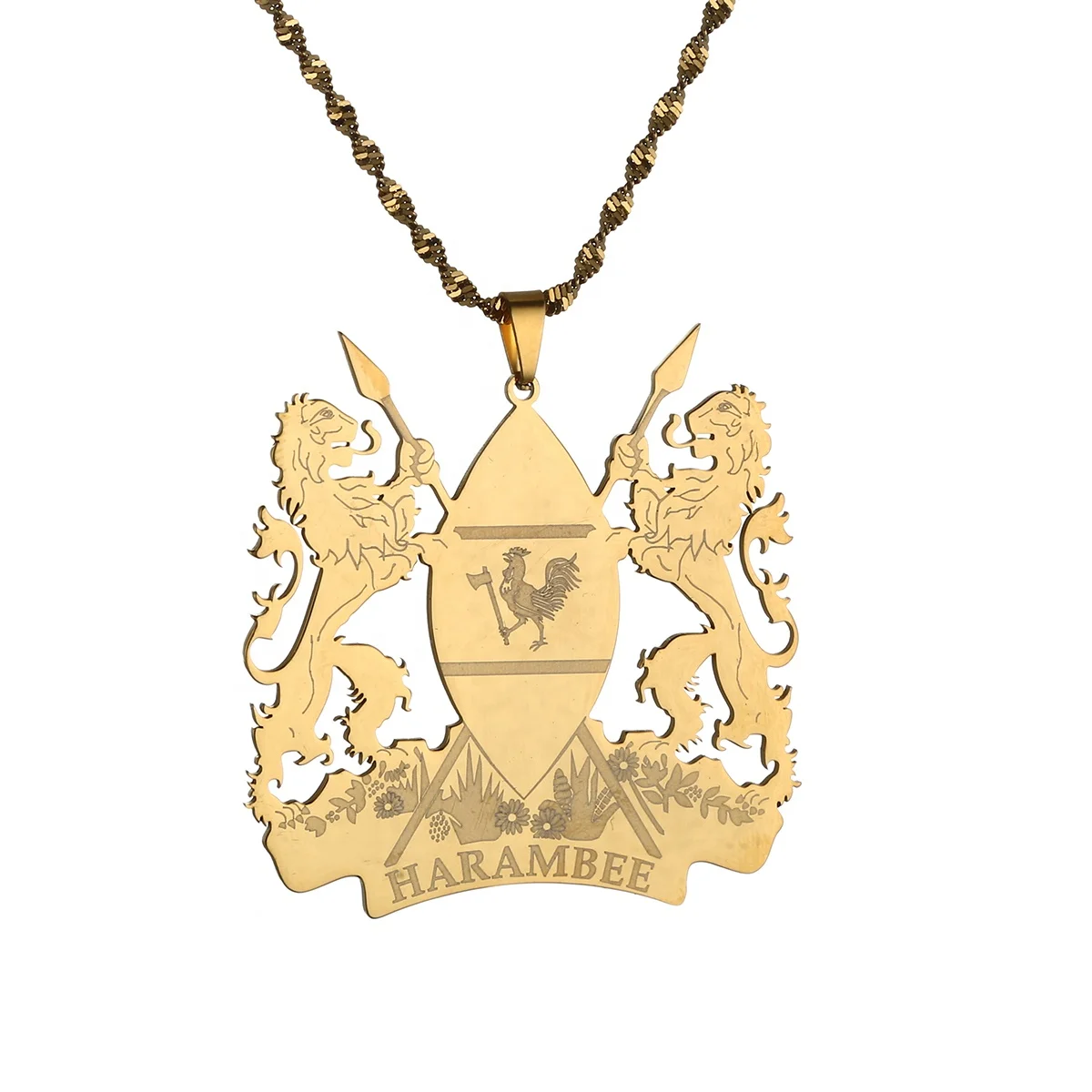 

Stainless Steel Kenya Pendant Necklace Fashion Country Map Kenyans Charm Jewelry