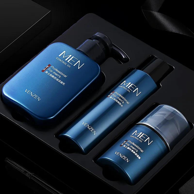 

3in1 men's skincare kit oil control men cleanser 168g & skin toner 120ml & face cream 50g facial moisturizer kit for men