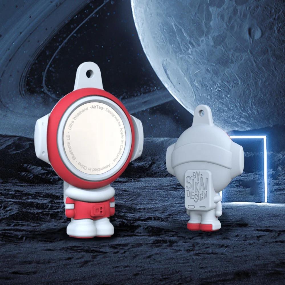 

SIKAI Patent New Arrival eco-friendly astronaut silicone cover protective case for Apple Airtag with holder keychain