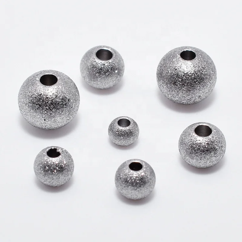 

20piece/bag Special Price Stainless Steel Through Hole Scrub Beads 2~10mm Beads DIY Jewelry Making Bracelet Accessories