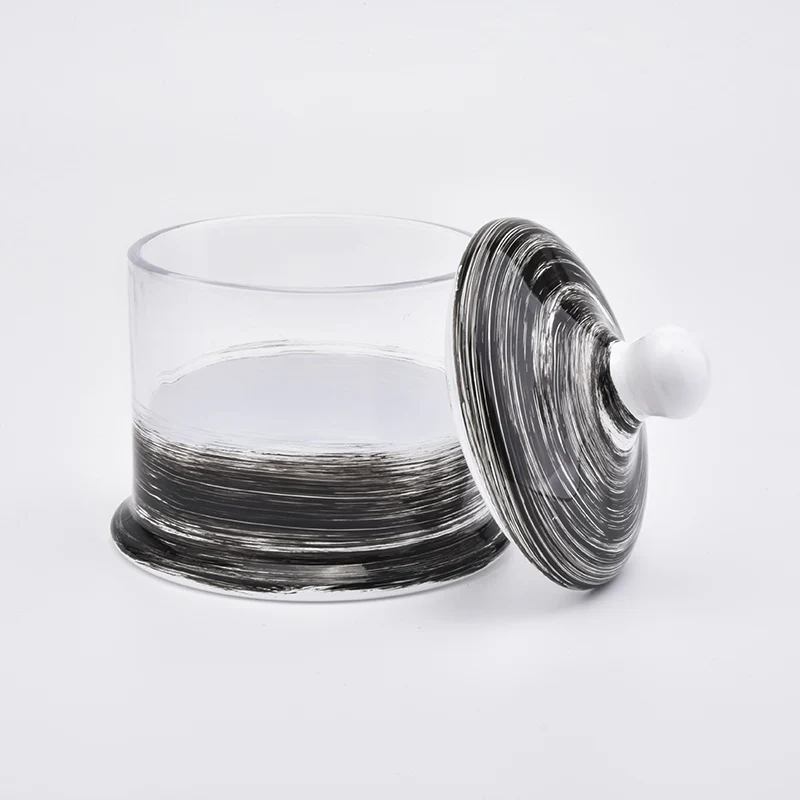14oz Glass Candle Jars with Glass Lids for Soy Wax Home Decor Wholesales