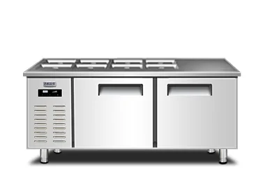 
Commercial Stainless steel Kitchen fresh-keeping cabinet workbench storage cabinet dual temperature horizontal freezer 