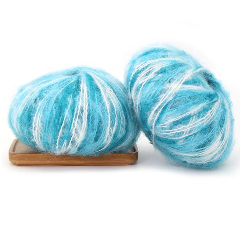 
Wholesale mixed color Fancy Mahair wool blend Acrylic yarn Hand knitting yarn 