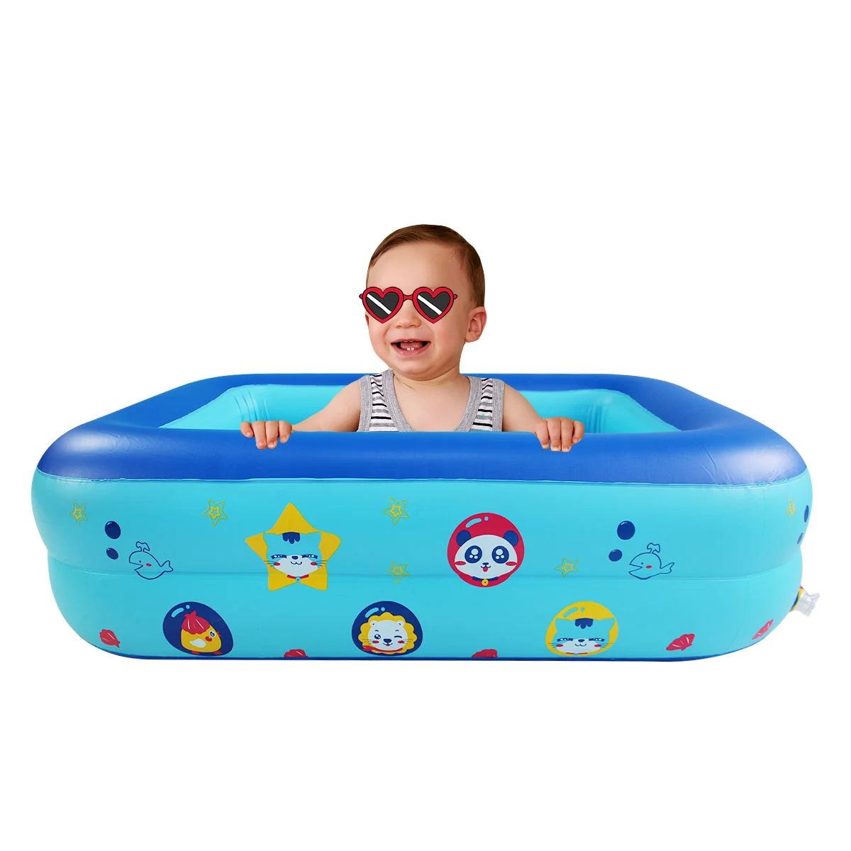 

Outdoor Equipment 2 Ring Above Ground Garden Spa Large Inflatable Padding Pool Family Kids Baby Plastic Swimming Pool, Customized color