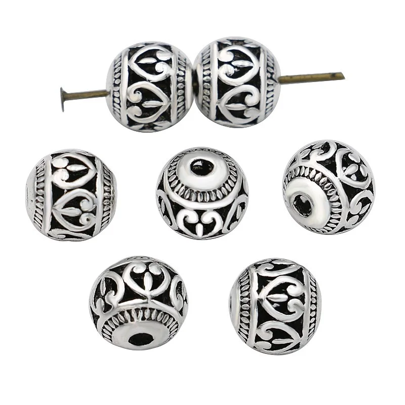 

Heart Spacer Beads Antique Silver Plated Hollow Loose Beads for Jewelry Making Bracelet Jewelry Accessories