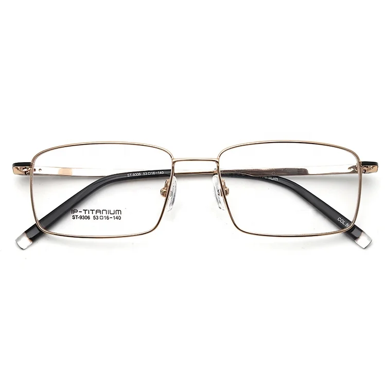 

Top quality mens eyeglasses ulter light classic rectangle shape gold titanium optical glasses frame for men