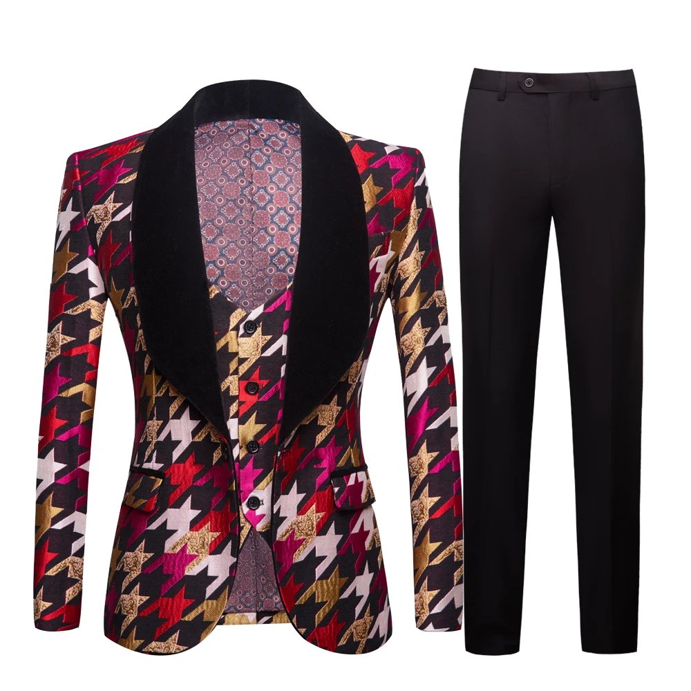 

Mens Swallow Gird Suits 3 piece Latest Coat Pant Designs Tuxedo Burgundy Lapel Party Dress Groom Suit Men Suit For Wedding