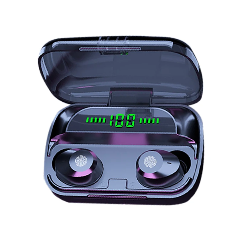 

Portable wireless earphone touch control sports gaming music earphones wireless stereo headphone with power box