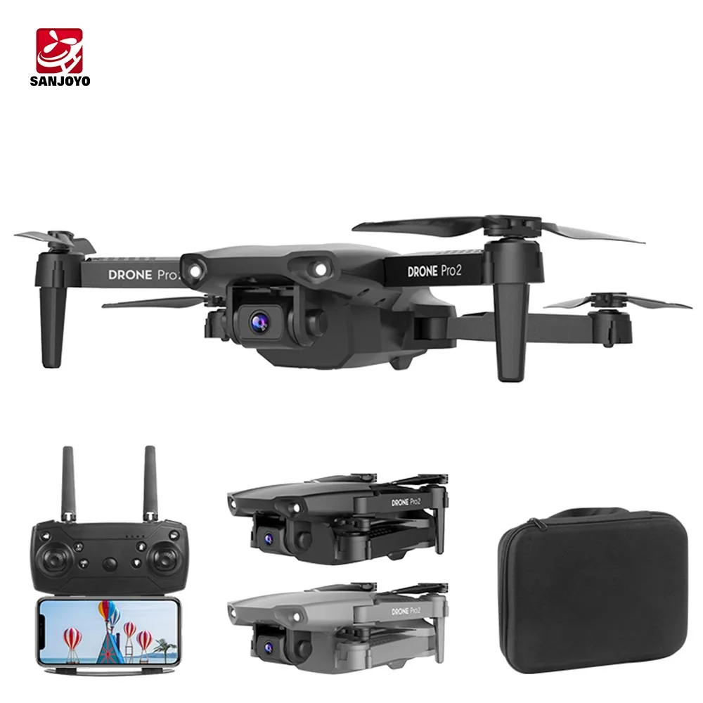 

E99 Pro RC Mini Drone 4K HD Dual Camera WIFI FPV Professional Aerial Photography Helicopter Foldable Quadcopter Dron Toys, Gray/black