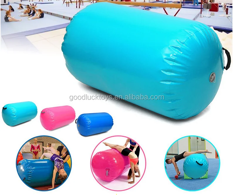 

factory wholesale Large inflatable gymnastics air barrel,air track inflatable roll, gym mat yoga practice air cylinder