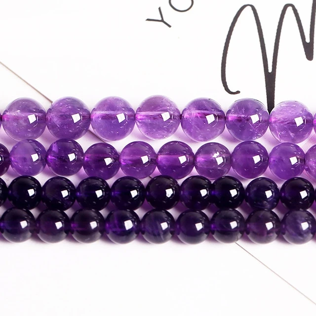 

Wholesale 4/6/8/10/12mm Natural Purple Crystal Stone Beads Round Loose Amethysts Beads For Jewelry Making