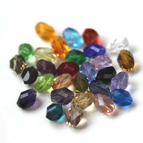 

PandaHall Mixed Color Oval Faceted Bicone Glass Beads