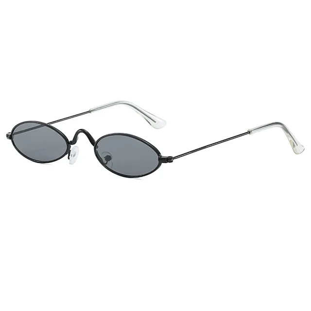 

Small frame elliptical sun glasses metal ocean piece sunglasses versatile fashion glasses