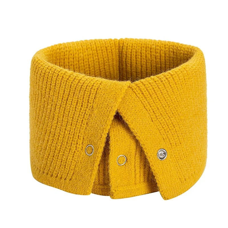 

Autumn and Winter All-match Mufflers Wool Leisure Warm Scarf Elastic Imitation Cashmere Button Collar Knitted Neck Protector