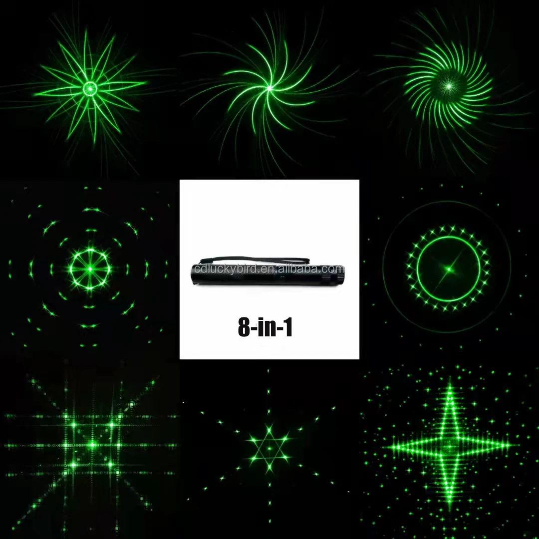 

New & Patent 303 Laser 6-in-1 8-in-1 Burning Rechargeable Powerful Red Blue Purple Green Laser pointer 303