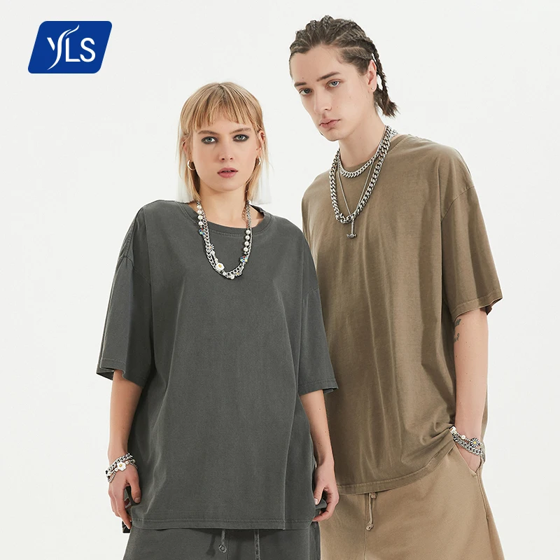 

YLS Fashion Custom Designs Men 100% Cotton Tshirts Blank Oversized Classic Boxy Fit Hip Hop T Shirt