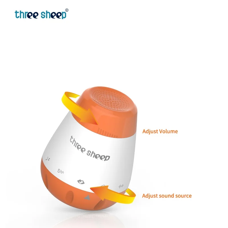 

Wholesale Baby Sleep White Noise Natural Sound Machine Device With Aid Sleep Music, Orange