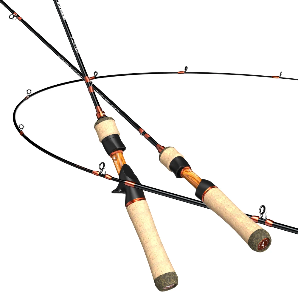 

KastKing Zephyr Ultralight UL Power Casting Fishing Rod Carbon Fiber 2 Pieces 1.53-1.68m 1-8g for Trout Fishing, Orange