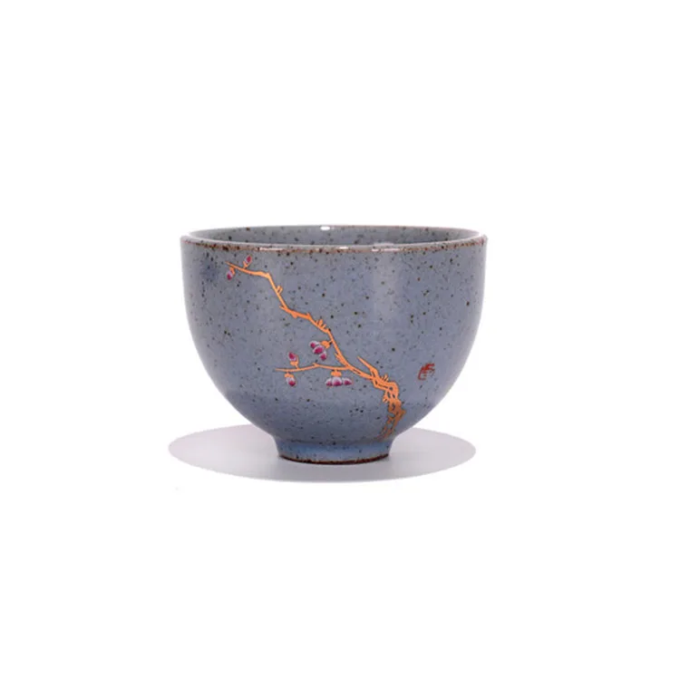 

70ml vintage ceramic tea cup creative Kung Fu tea cup master cup wholesale customization, Bule white