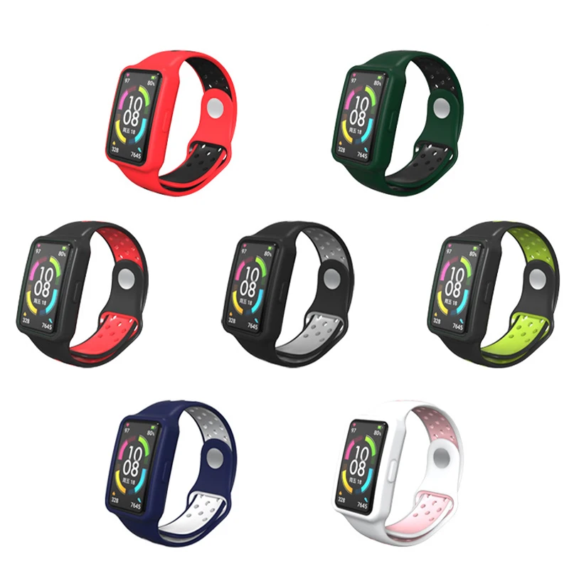 

BOORUI 2021 new smart bracelet accesories for huawei honor band 6 strap sport silicone watchband for huawei honor 6, 7 colors to choose from