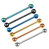 VRIUA Simple Barbell Stainless Steel Barbell Long Earrings Straight Barbell Ear Bone Nail individuality Classic Piercing
