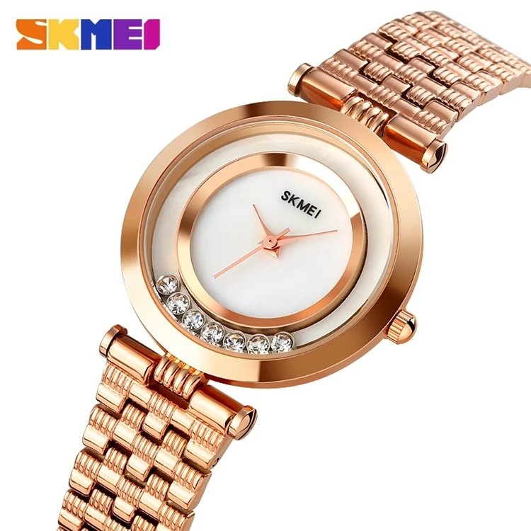 

skmei luxury women quartz watch creative rhinestone elegant womens wristwatches fashion waterproof ladies girls watches 1784