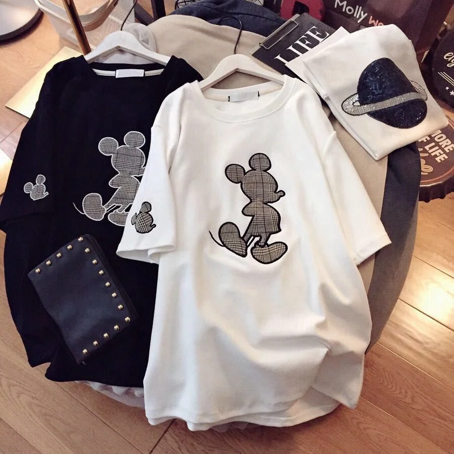

Wholesale Summer Women'S Pattern T-Shirt Fashion Round Neck Loose Casual Short-Sleeved Cartoon Plus Size T-Shirts, Shown