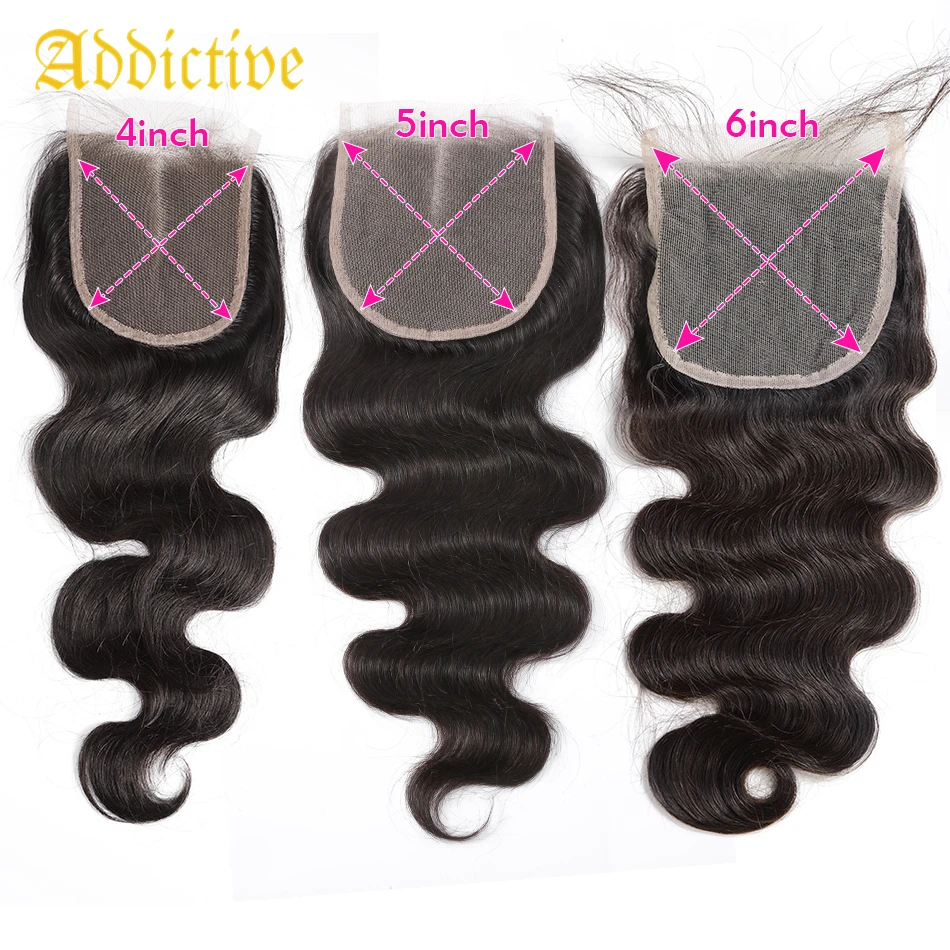 

Additive Body Wave Hair Lace Closure 6x6 5x5 4x4 HD Transparent Human Virgin Hair Accessories With Baby Hair Shipping Free