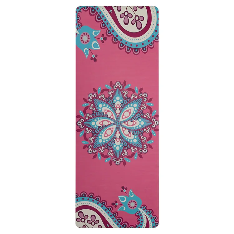 

premium non slip engraved printed silk screen uv printing organic rubber PU with poses yoga mat