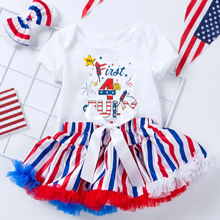 

Cut USA 4th of July baby tutus skirts clothing set