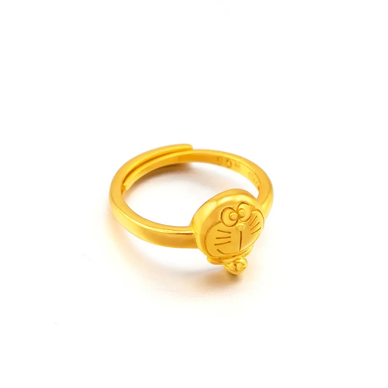 

Vietnam Placer Gold Pokonyan Childlike Ring Brass Gold Plated DORAEMON Tiktok Xiaohongshu Same Style Women's Ring