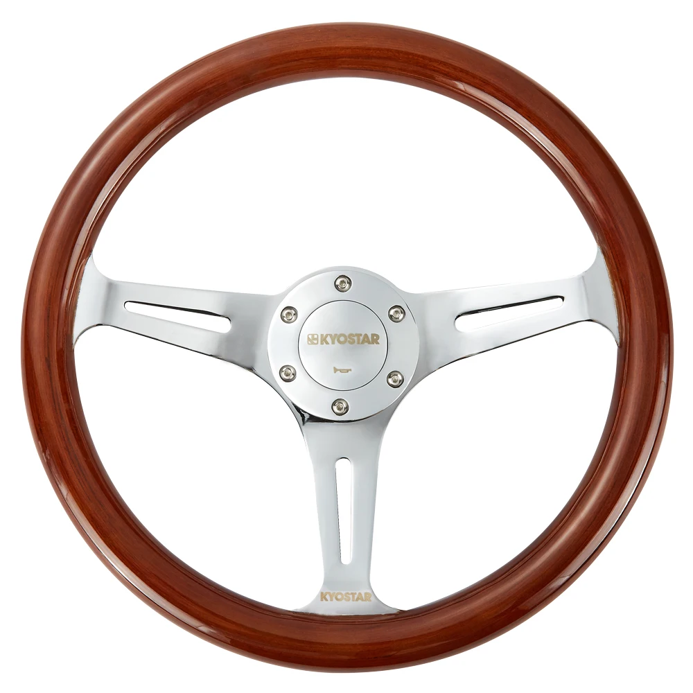 
KYOSTAR 350mm 6-Bolt Classic Wood Grain Steering Wheel 