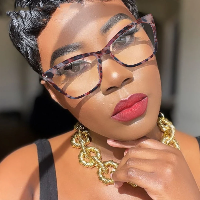 

2021 TR90 Optical Eyeglasses Frames Cat Eye Anti-blue Light Glasses Metal Spring Glasses Female