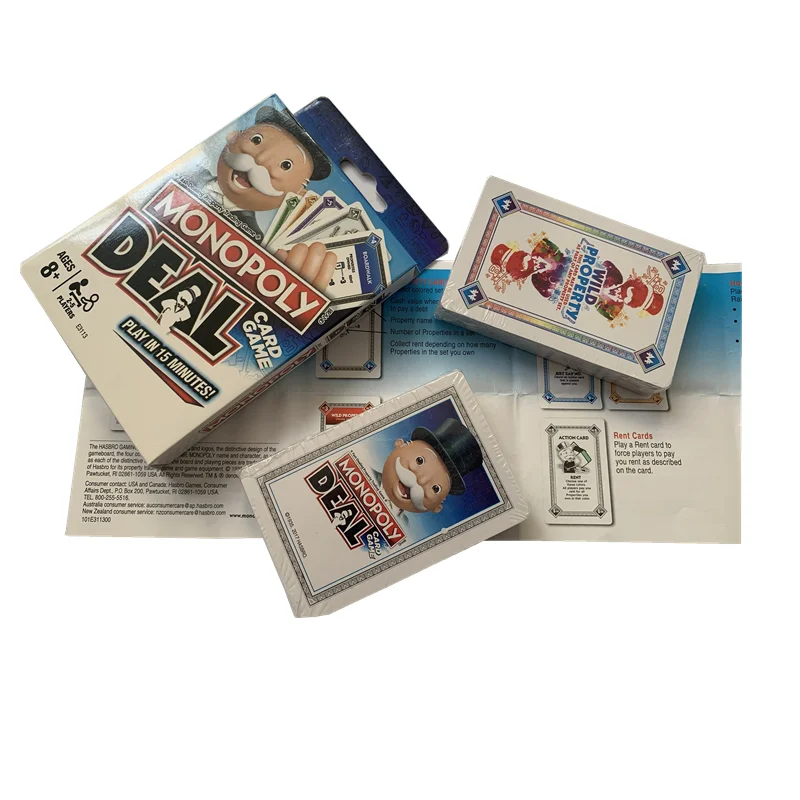 

High Quantity mo nopoly deal Wholesale Printing Card Games for fun, 4c