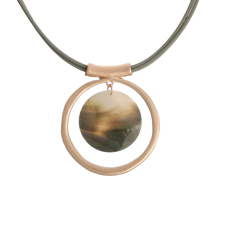 

Abalone Shell Simulant Gold Tone Necklace