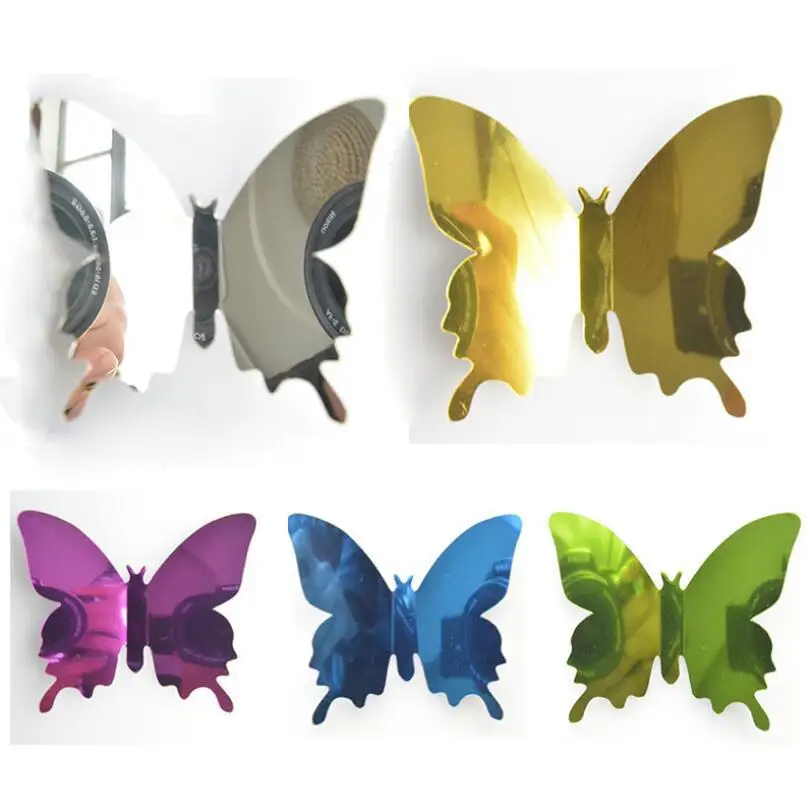 

Three-Dimensional Mirror Butterfly Wall Stickers Decals Living Room Home Decoration Art Party Wedding Decoration