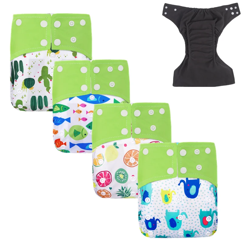

Cloth Reusable Baby Diapers Simfamily Bamboo Charcoal Inner Material PUL Waterproof Cotton Babies Printed Soft Breathable