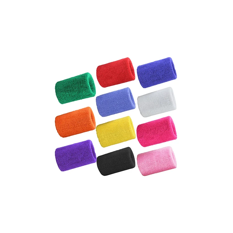
Private Label Custom Cotton Terry Cloth Sport Exercise Tennis Wrist Wristband Embroidery Sweatband Elastic Workout Sweat Band 