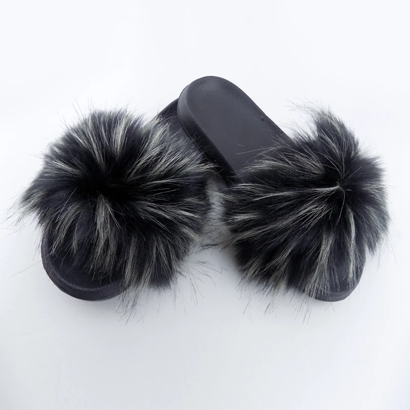 

custom fur slippers/faux fur slippers/wholesale fur slippers, 16 colors