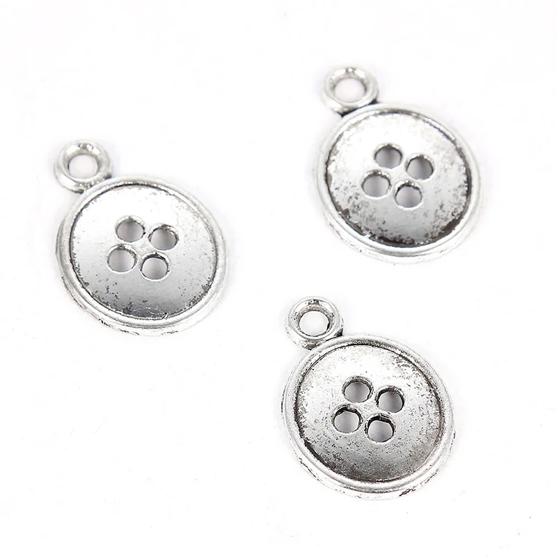 

Antique Silver Button Alloy Charms Pendants For Jewelry Making DIY Handmade Accessories, Picture