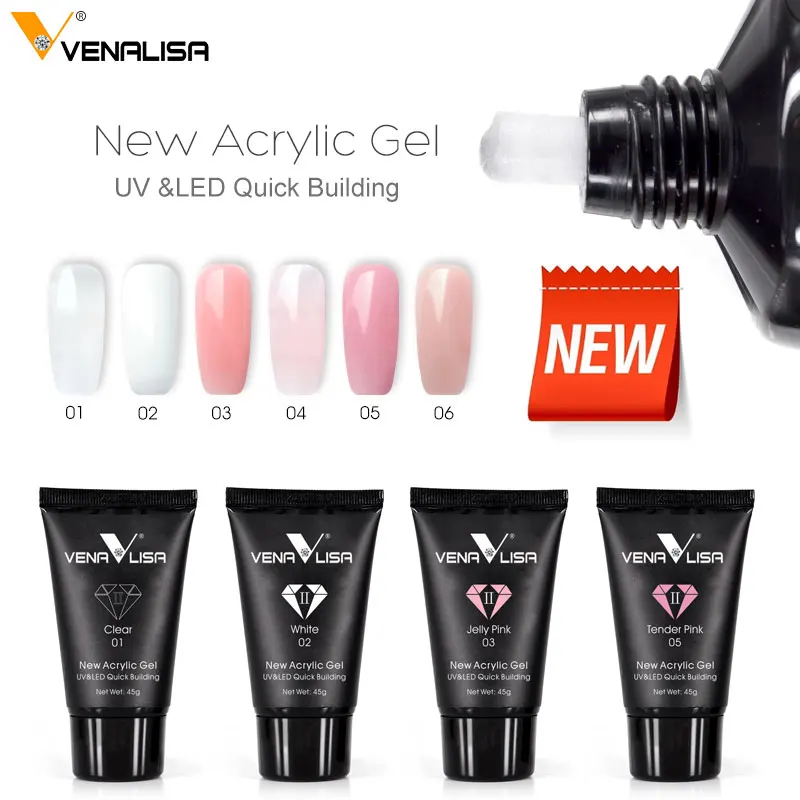 

VENALISA 45G Update Crystal Gel Quick Build Nail Poly Color Gel 6 Colors Selection Extend Gel For Professional Nails Supplier