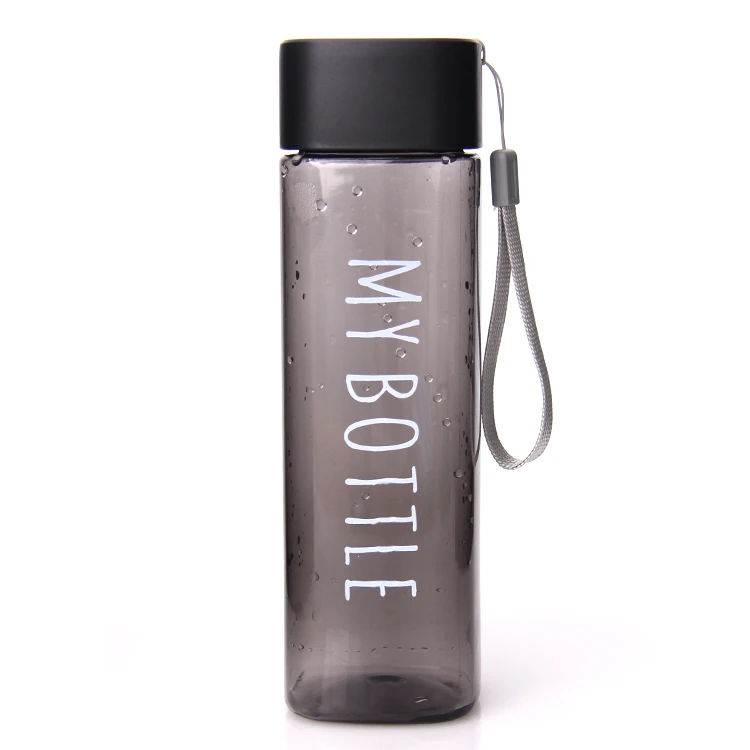

Top Seller Sports Square Shape 480ml Plastic Portable Drinking Clear Water Bottle
