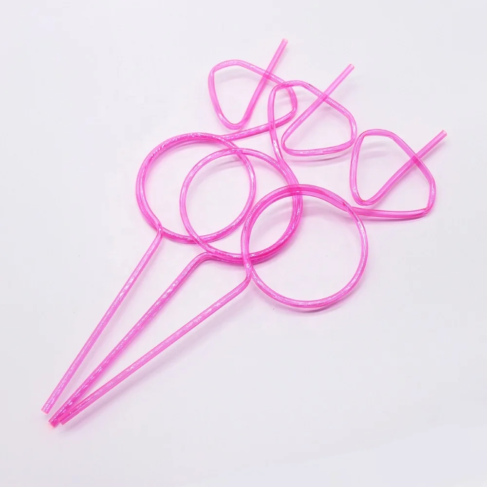 

custom design 6pcs bride to be hot pink hen party drink straw diamond ring plastic straw bachelorette party supplies