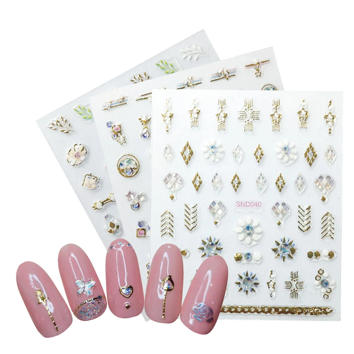 

2021 Newest Hot Other Nail Supplies Nails Stickers Pcs Art Accesories Decorations Foils Product 3d Stickers for Nails, Mixed color