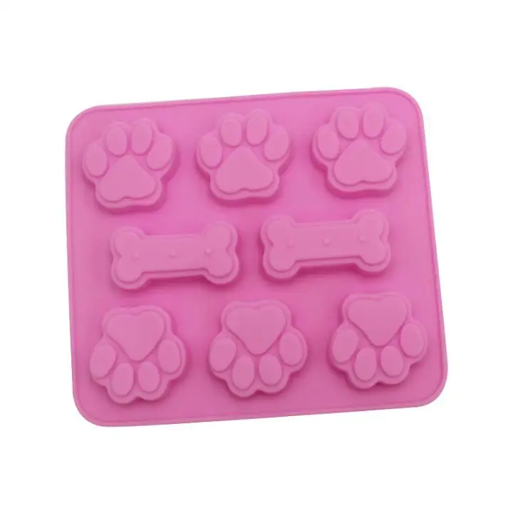 

8 Units Cat Paw Cake Molds Pastry Baking Silicone Mold Pan for Cake Sugar Fondant Chocolate Mold Dog Bone Decorating Bakeware, Picture