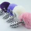 ]Butt Plug Smooth Touch Metal Bunny Tail Anal Plug No Vibration Anal Sex Toys Men And Women