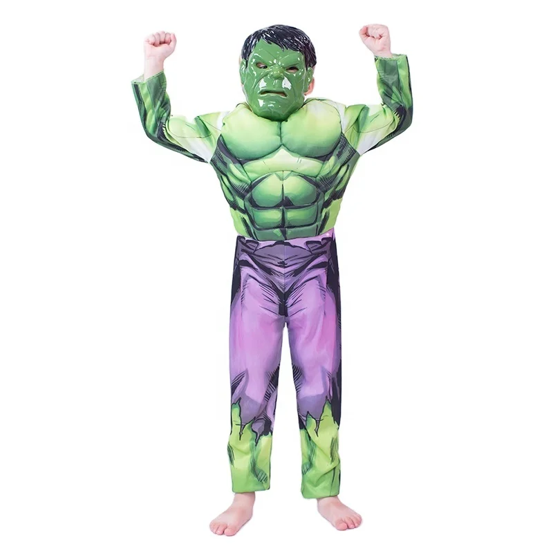 

Hot sale TV&movie costume superhero hulk mascot costume children's role play clothes hulk cosplay costume with ma-sk, As picture
