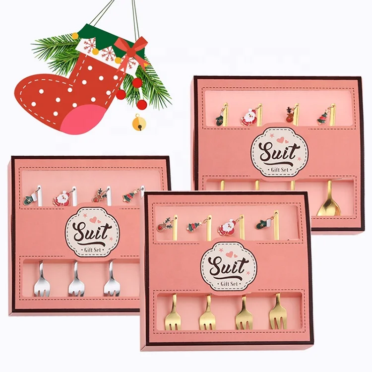 Wholesale Package Creative Steel Coffee  Dessert Spoon Tableware Dessert Spoon Gift Funny Christmas Spoon